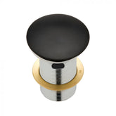 Fienza 32mm Cast Stone Cap Pop Up Plug and Waste With Overflow - Matte Black